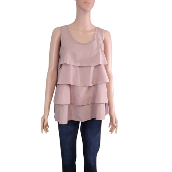 Papaya Tiered Ruffle Sleeveless Blouse Top - Picture 2 of 10